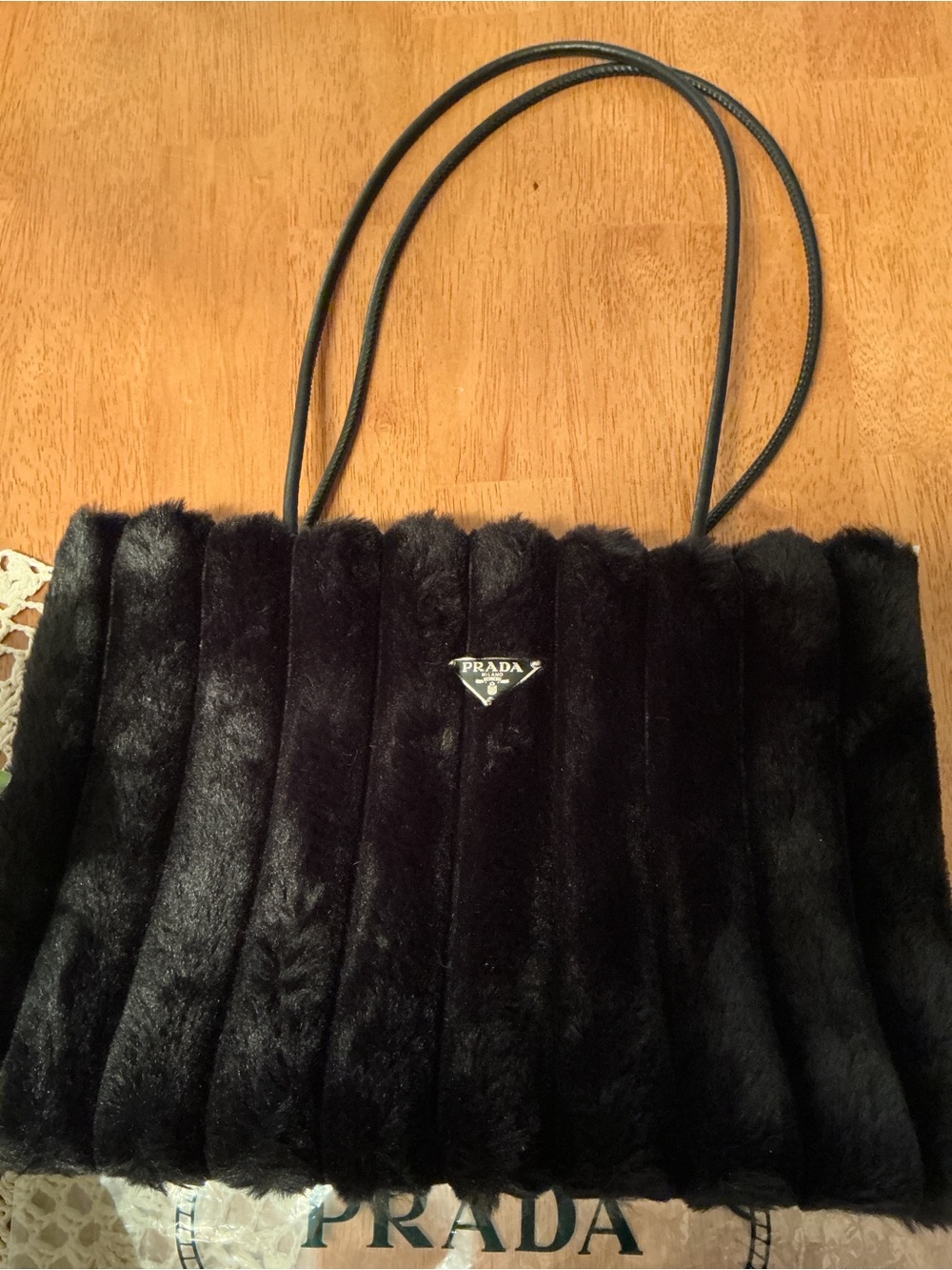 Prada Authentic Black Faux Fur Tote - Picture 6 of 6